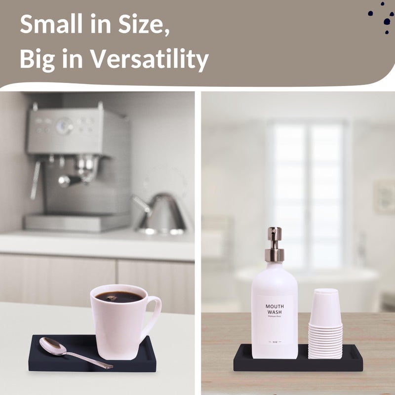 Spacewiser Countertop and Vanity Tray - Small 7.7"" Silicone Soap Dispenser Tray  Shatterproof Flexible Bathroom Tray  Kitchen Sink Tray for Soap Bottles  Key Trinket Ring Tray  Original Silicone Tray - Image 4